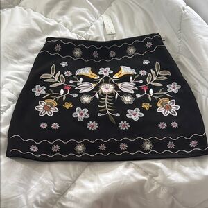 Black Embellished Mini Skirt for Night Out